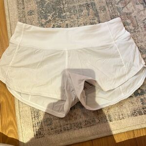 White Run Speed Up Low-Rise Lined Shorts